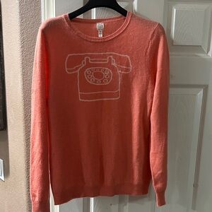 Maison Jules Coral Sweater with Telephone Design